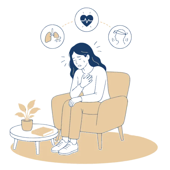 Ilustração relacionada à síndrome do pânico e seus sintomas