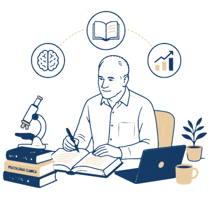 Ilustração representando pesquisa, estudo e experiência científica