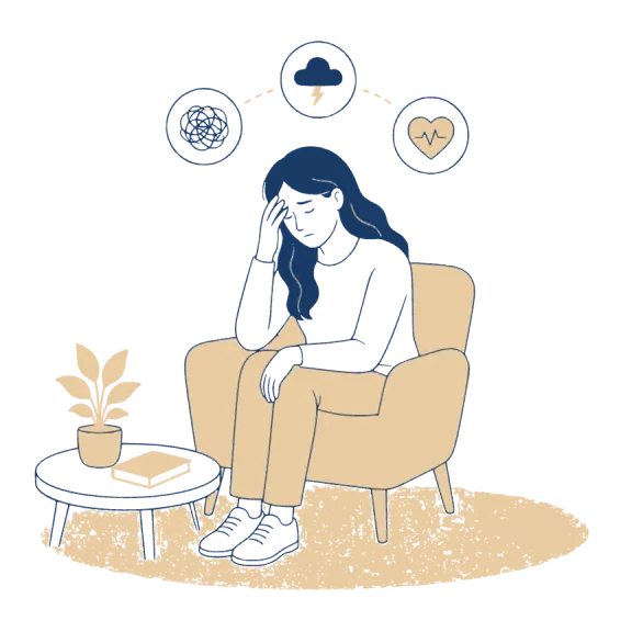 Ilustração relacionada à ansiedade